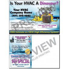HVAC New System Sales Postcard #15 (Yellow Dinosaur) 